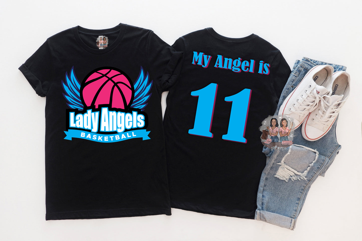 Lady Angels Player Blk Tee (Middle School)