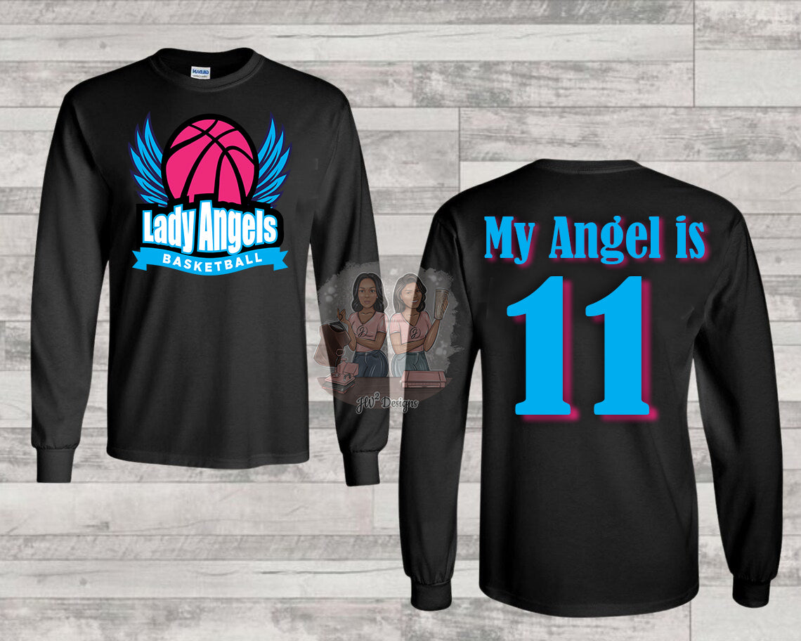 Lady Angel Blk LS Player Shirt (Middle School)