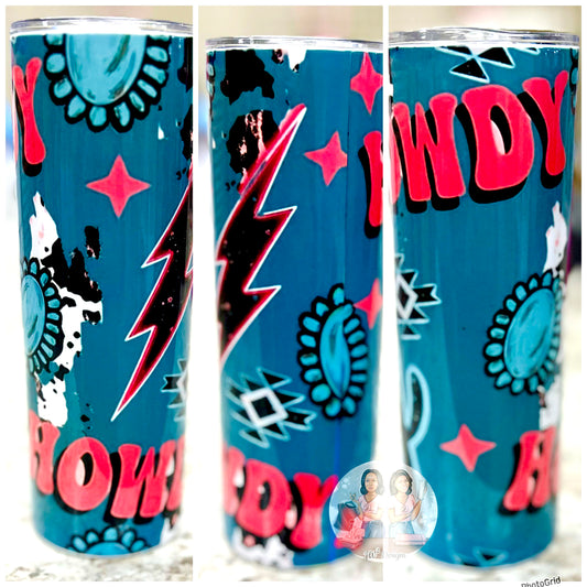 Teal Howdy Tumbler