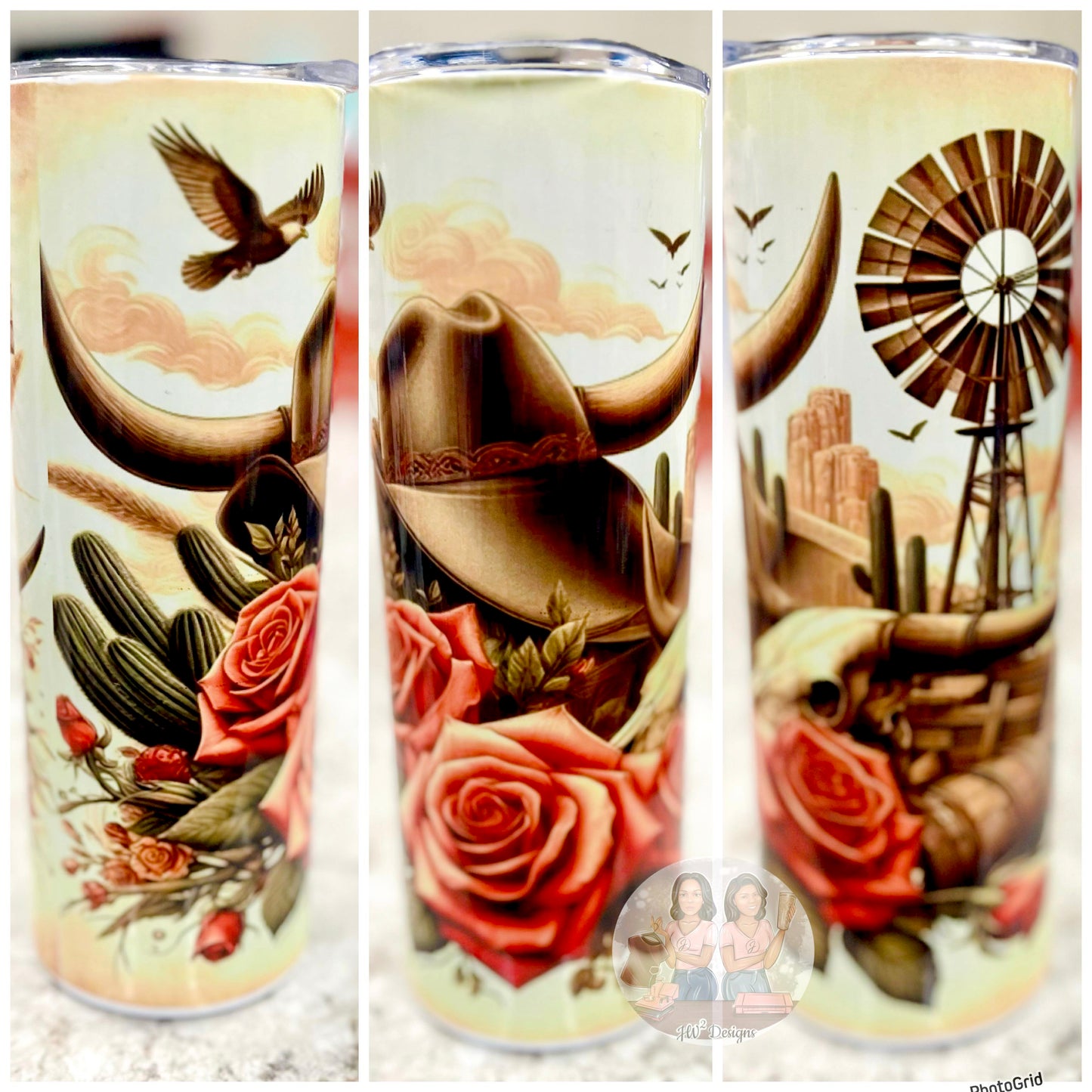 Floral Western Tumbler