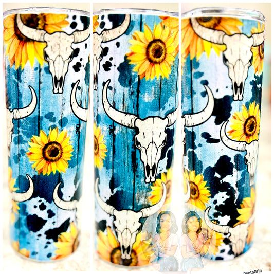 Skull Sunflower Tumbler