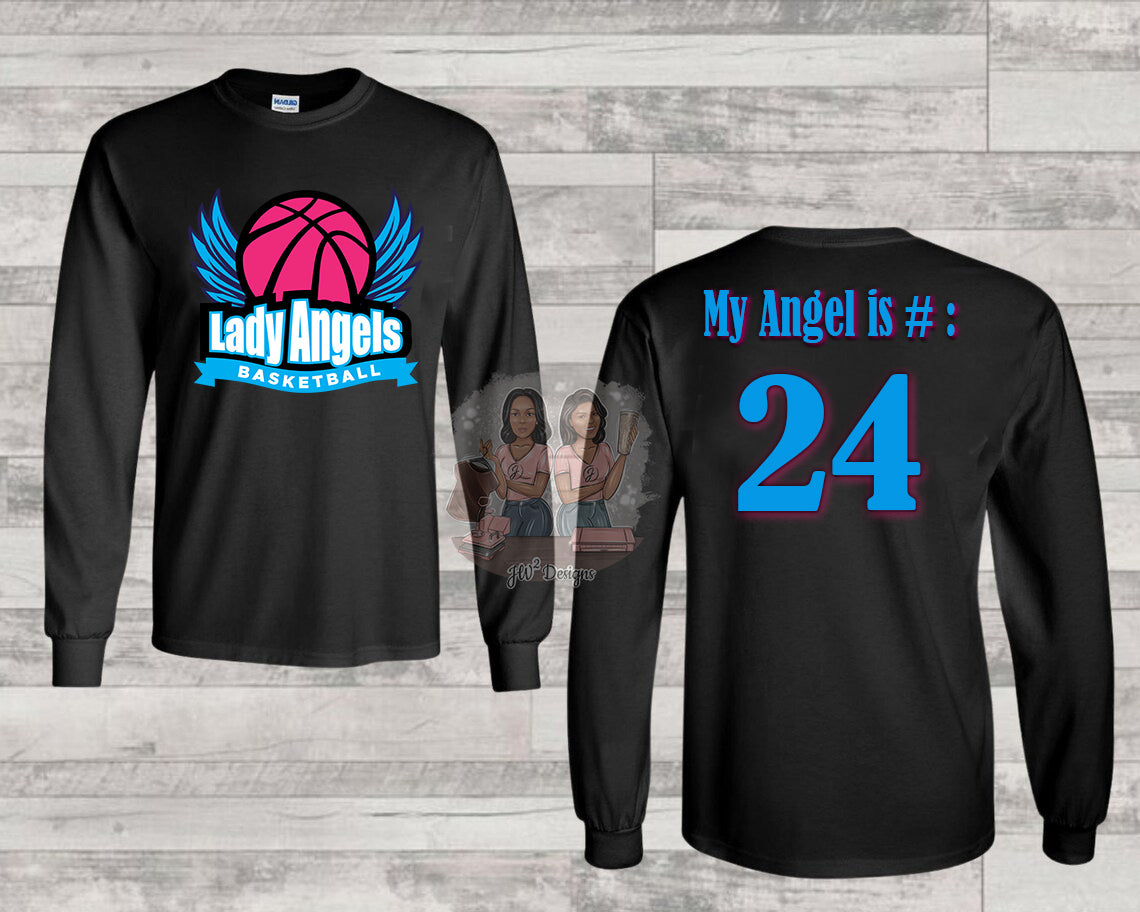 Lady Angels Blk LS Player Tee (High School)