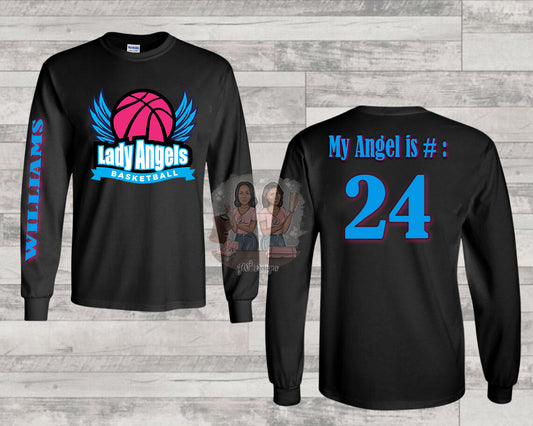 Lady Angels Blk LS Player Tee (High School)
