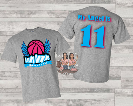 Lady Angels Grey Player Tee (Middle School)