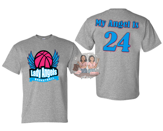 Lady Angels SS Grey Player Tee (High School)