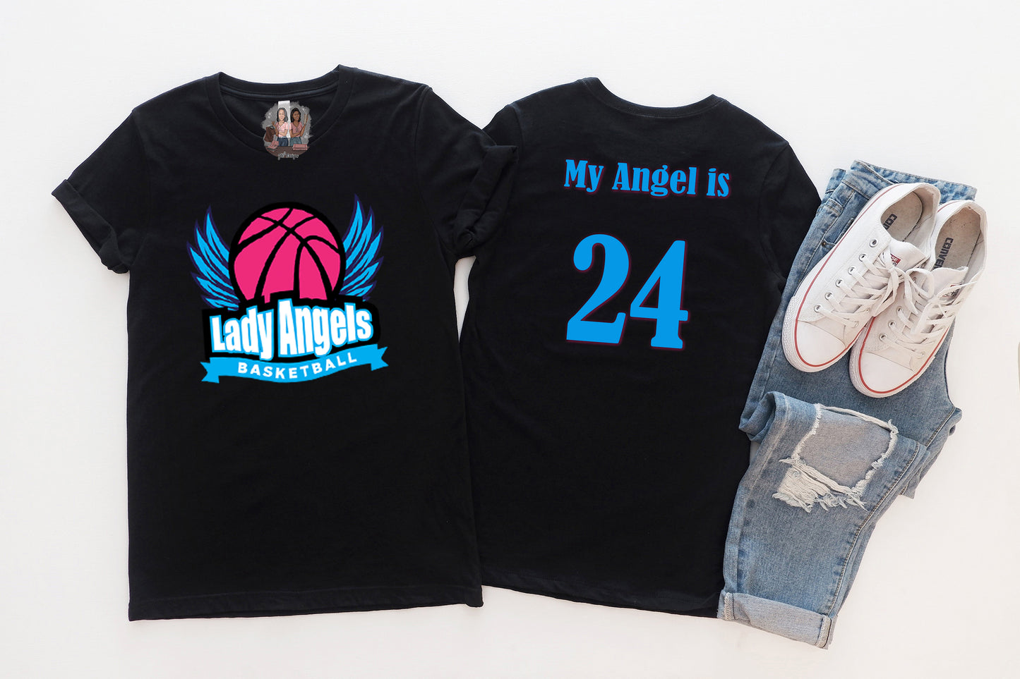 Lady Angels Wings Player Tee- BLK HS