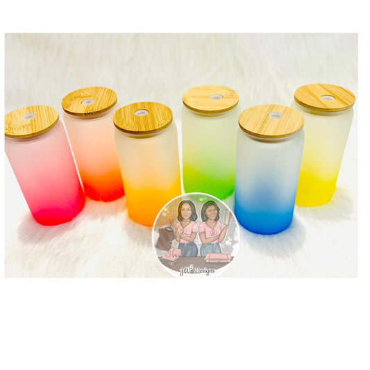 Color Gradient Frosted Glass Sublimation Blank