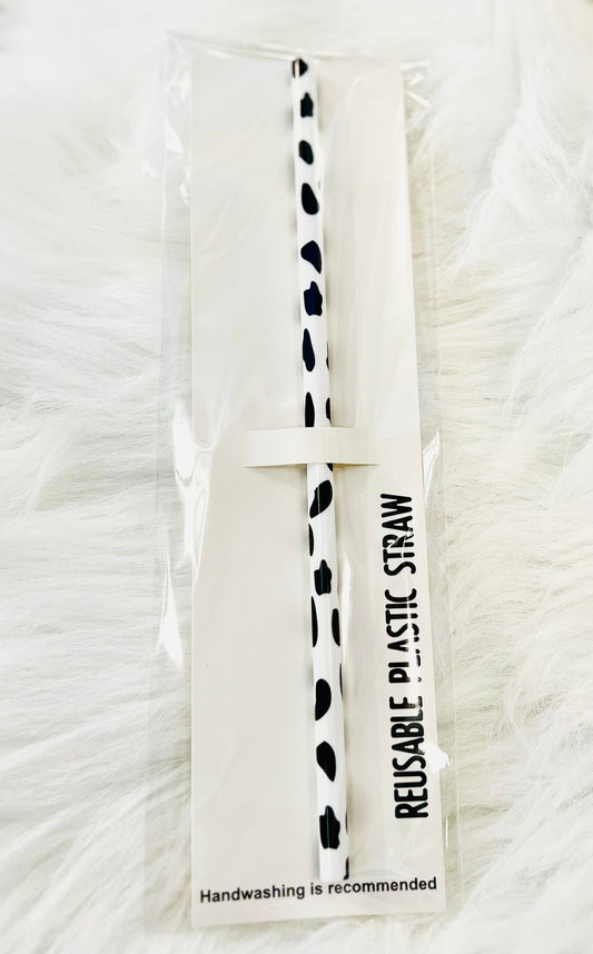 Cow Print Straw