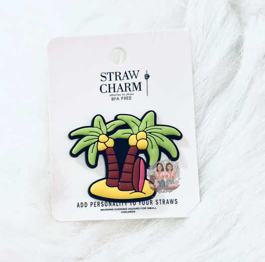 Tropical Tree Straw Charm