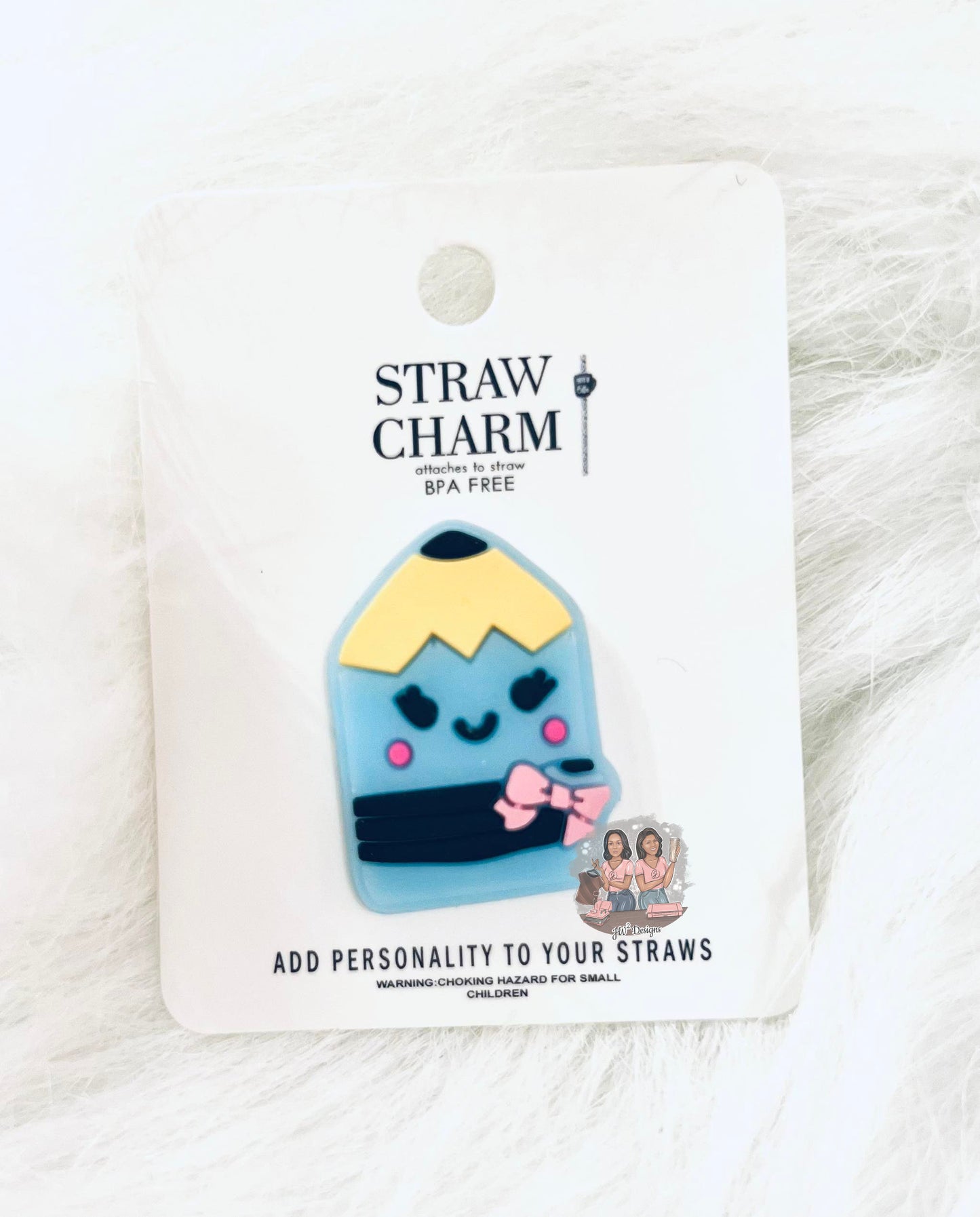 Blue Pencil Girl Charm